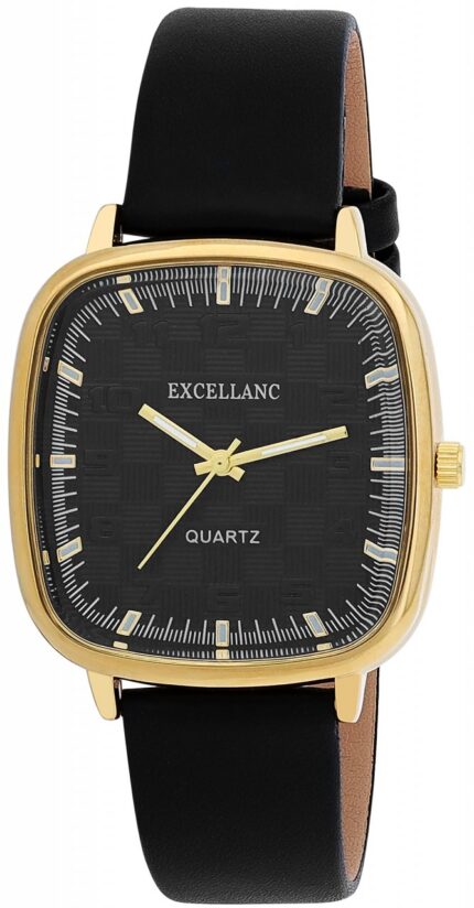 Excellanc Damenuhr, Lederimitat, eckig,