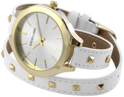 Excellanc Damenuhr mit Lederimitation-Wickelarmband