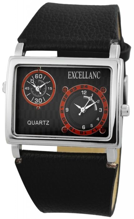Excellanc Herrenuhr mit Lederimitationsarmband