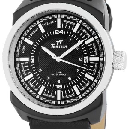 TimeTech Herrenuhr mit Lederimitationsarmband