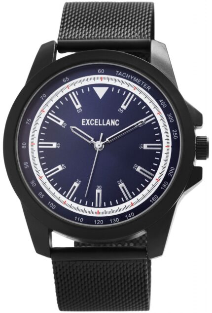 Excellanc Herrenuhr mit Edelstahlmeshband