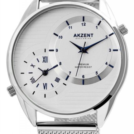 AKZENT EXCLUSIVE Herrenuhr mit Edelstahl Meshband, IPS