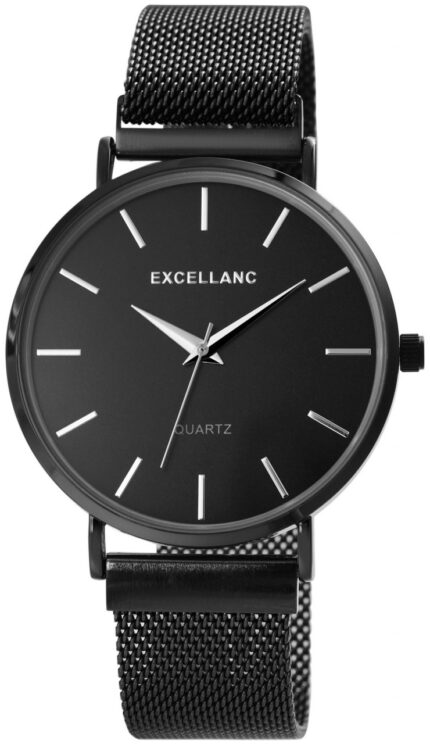 Excellanc Herrenuhr mit Edelstahl-Milanaise-Armband, Ø 41 mm