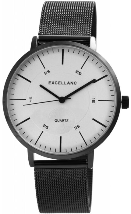 Excellanc Herrenuhr mit Edelstahl Meshband