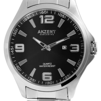 AKZENT EXCLUSIVE Herrenuhr mit Edelstahlband