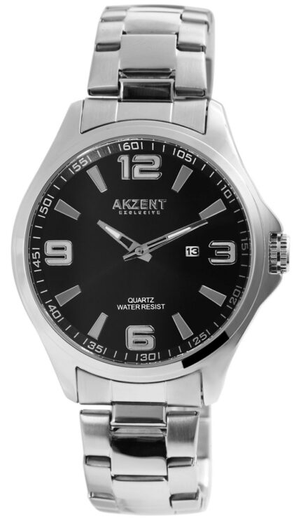 AKZENT EXCLUSIVE Herrenuhr mit Edelstahlband