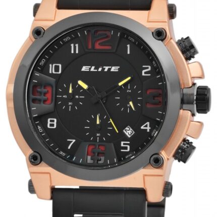 Elite Herren Chronograph mit Metallband, 3ATM