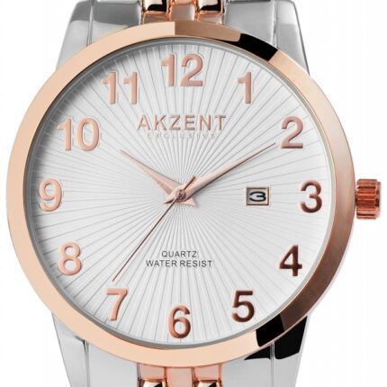 Akzent Exclusive Herrenarmbanduhr mit Metallband