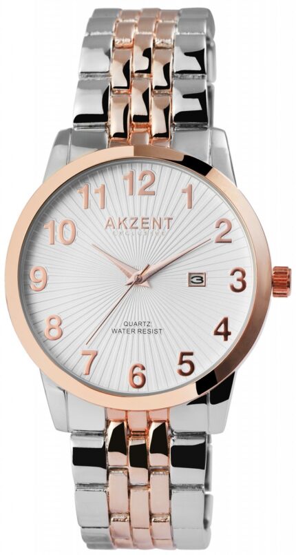 Akzent Exclusive Herrenarmbanduhr mit Metallband