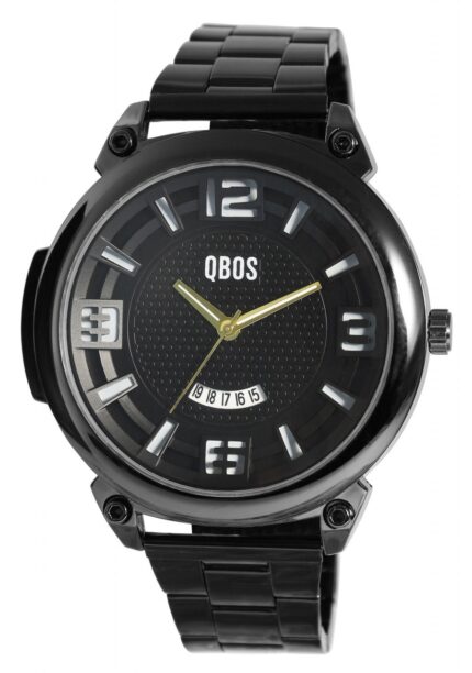 QBOS Herrenuhr mit Edelstahlband