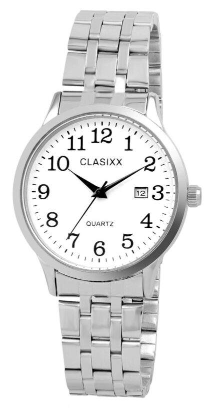 Clasixx Herrenuhr Gliederarmband aus Edelstahl