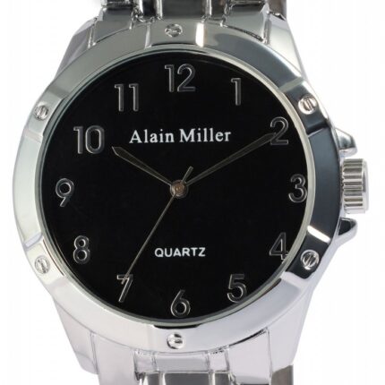 Alain Miller Herrenuhr mit Metallband, silberfarben, 22 cm