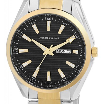 Leonardo Verrelli Herrenuhr mit Edelstahlarmband, Ø 42 mm