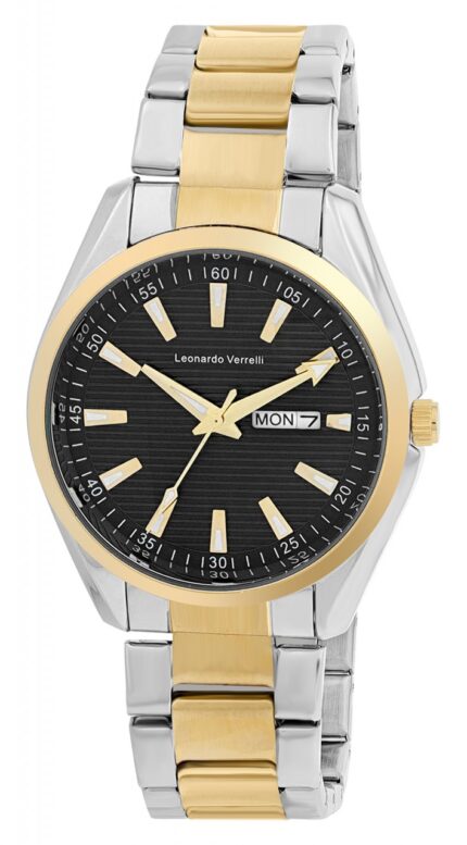Leonardo Verrelli Herrenuhr mit Edelstahlarmband, Ø 42 mm