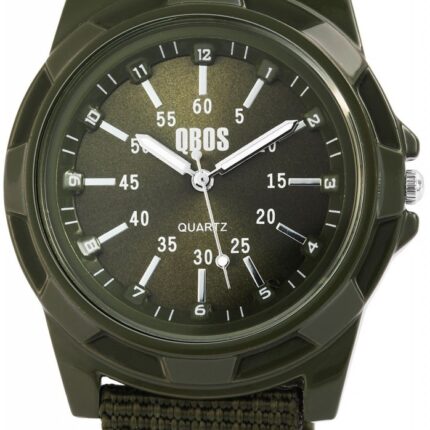 QBOS Herrenuhr mit Textilarmband