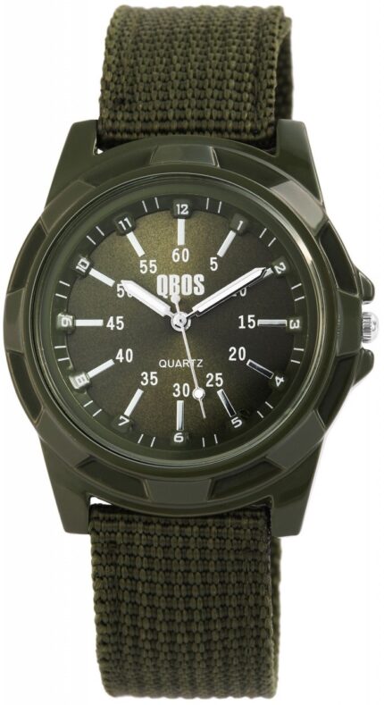 QBOS Herrenuhr mit Textilarmband