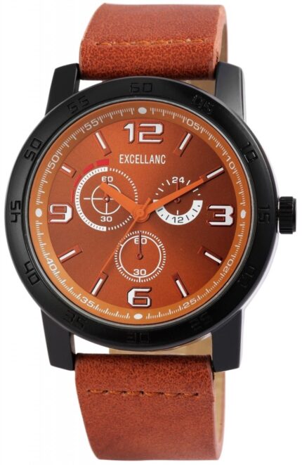 Excellanc Herrenuhr mit Band aus Lederimitat