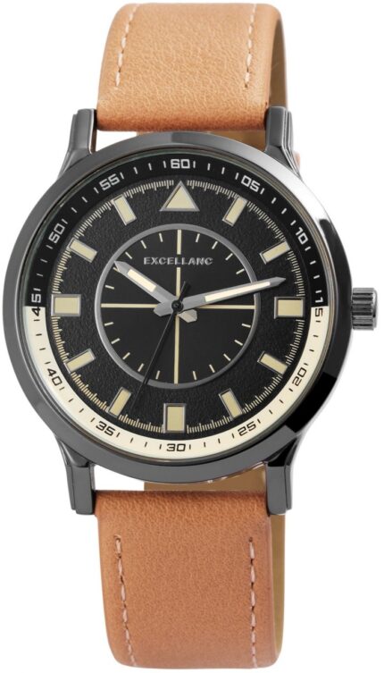 Excellanc Herrenuhr mit Band aus Lederimitat