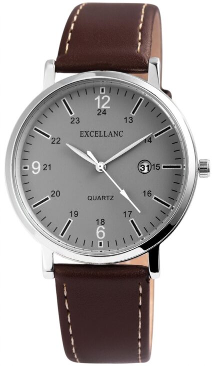 Excellanc Herrenuhr Lederimitationsarmband