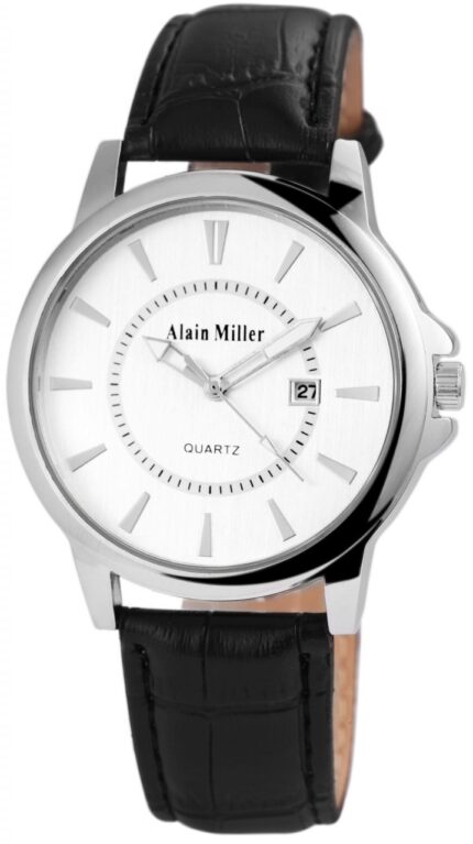 Alain Miller Herrenuhr mit Lederimitationsarmband
