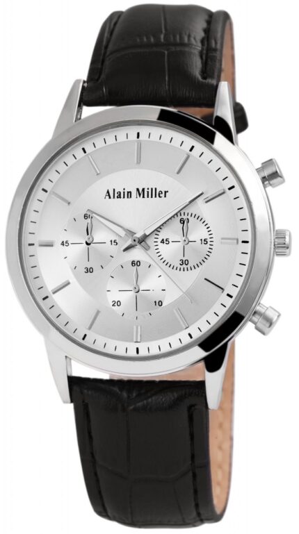 Alain Miller Herrenuhr mit Lederimitationsarmband