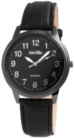Alain Miller Herrenarmbanduhr mit Lederimitationsarmband - Image 3