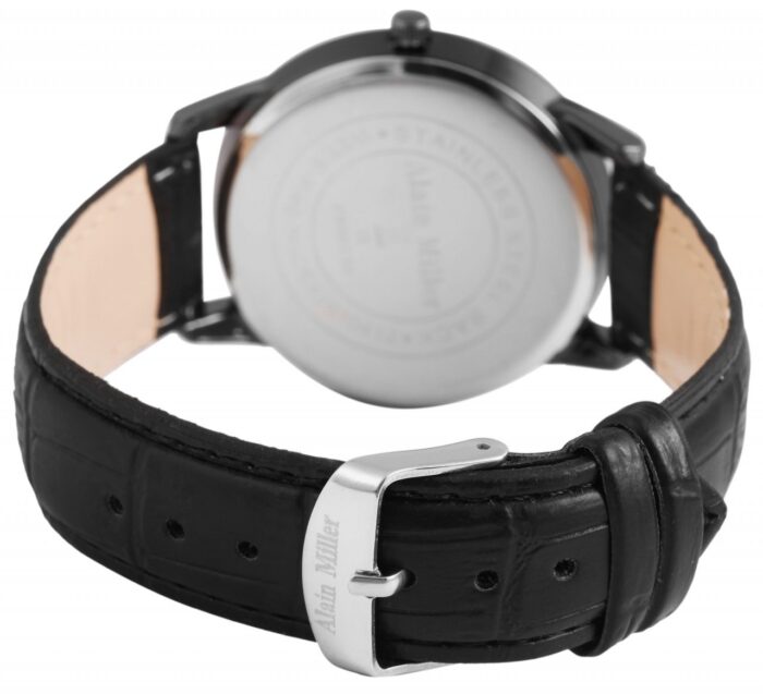 Alain Miller Herrenarmbanduhr mit Lederimitationsarmband - Image 5