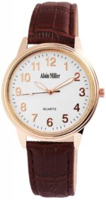 Alain Miller Herrenarmbanduhr mit Lederimitationsarmband - Image 6