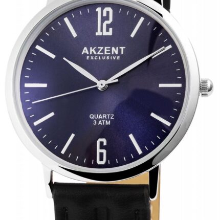 Akzent Exclusive Herrenuhr mit Lederimitationsarmband