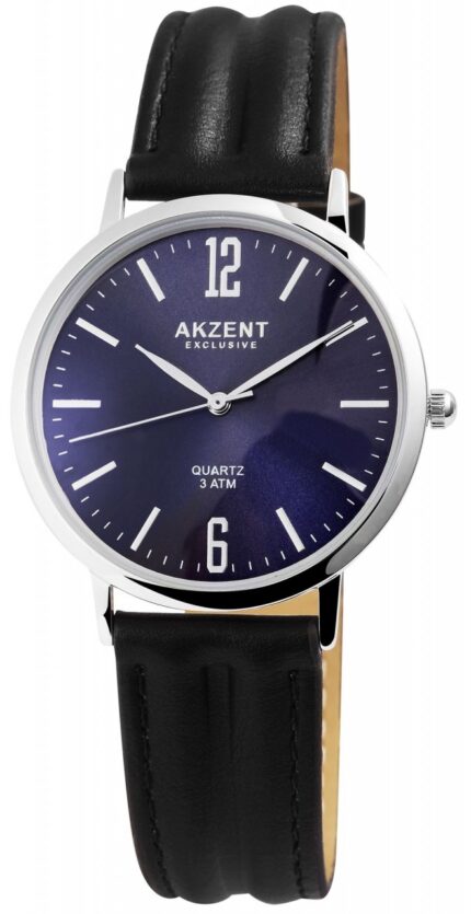 Akzent Exclusive Herrenuhr mit Lederimitationsarmband