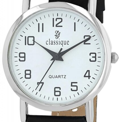 Classique Herrenuhr mit Lederimitationsarmband