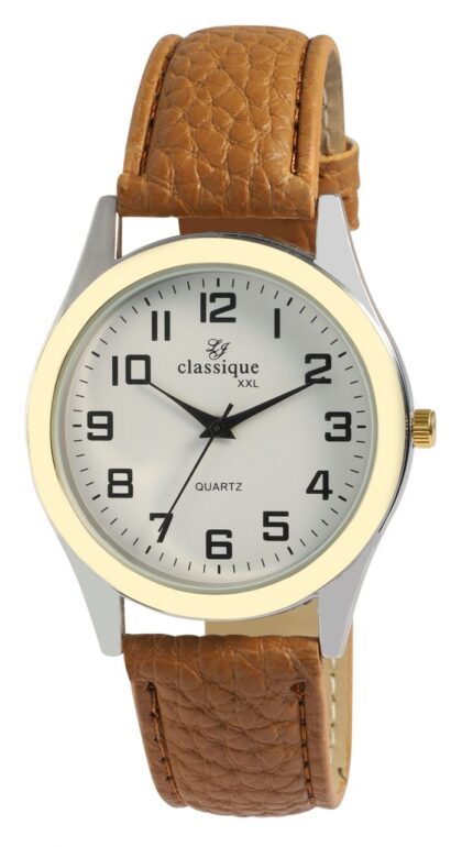 Classique Herrenuhr mit Lederimitationsarmband