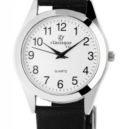 Classique Herrenuhr mit Lederimitationsarmband