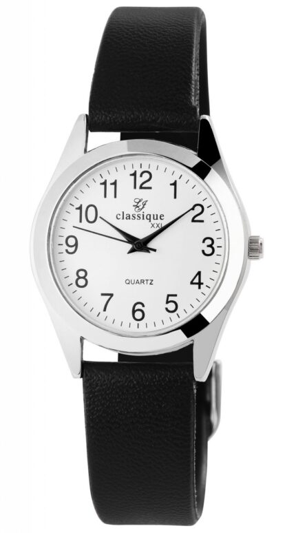 Classique Herrenuhr mit Lederimitationsarmband