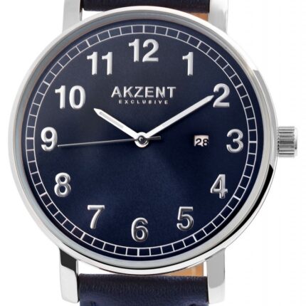 AKZENT EXCLUSIVE Herrenuhr mit Band aus Lederimitat