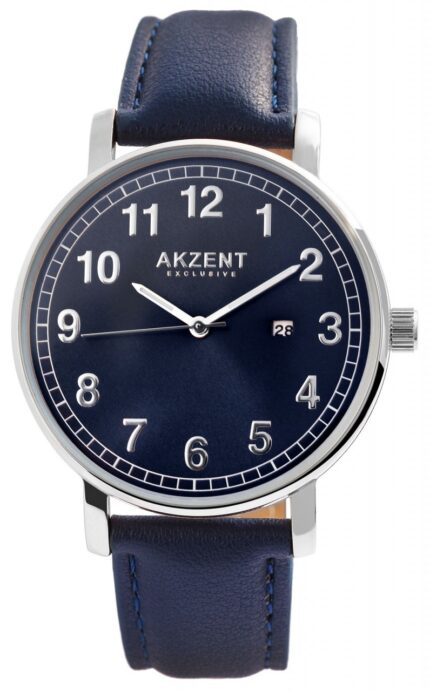AKZENT EXCLUSIVE Herrenuhr mit Band aus Lederimitat