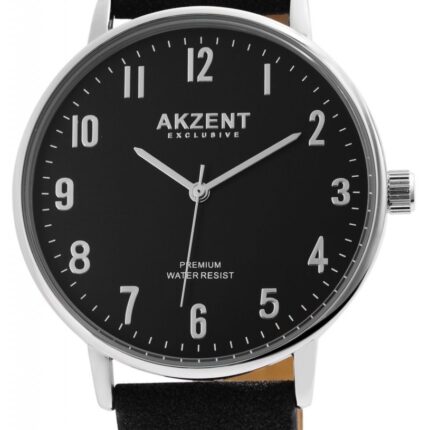 AKZENT EXCLUSIVE Herrenuhr mit Band aus Lederimitat