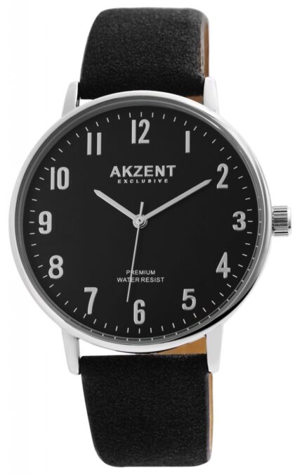 AKZENT EXCLUSIVE Herrenuhr mit Band aus Lederimitat