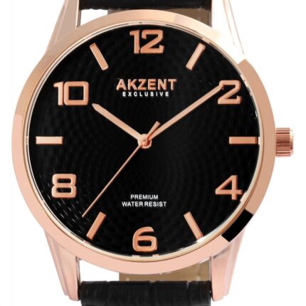 AKZENT EXCLUSIVE Herrenuhr mit Band aus Lederimitat