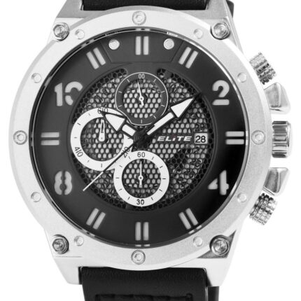 ELITE Herrenchronograph mit Echtlederarmband