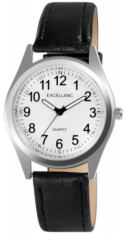 Excellanc Herren-Uhr mit Lederimitations-Armband