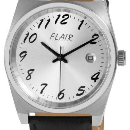 Flair Herrenuhr mit Echtlederarmband, 5 bar