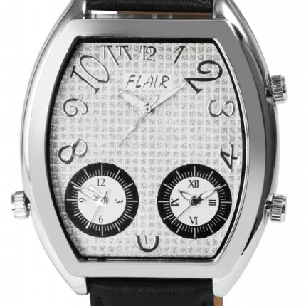 Flair Herrenuhr mit Echtlederarmband, 3 bar