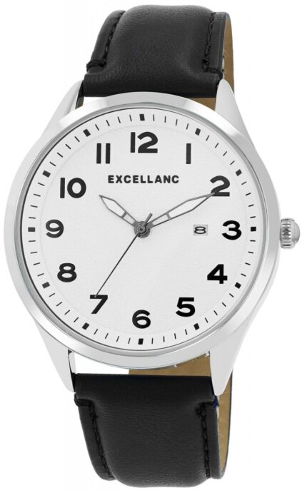 Excellanc Herrenuhr, gepolstertes Armband aus Lederimitat, Datumsanzeige