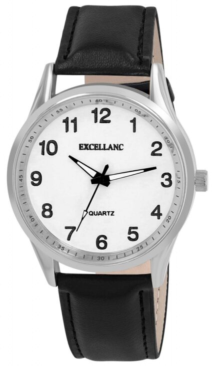 Excellanc Herrenuhr, Band aus Lederimitat, Ø 43 mm