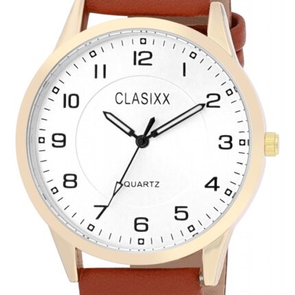 Clasixx Herrenuhr, Lederimitat, Ø 40 mm
