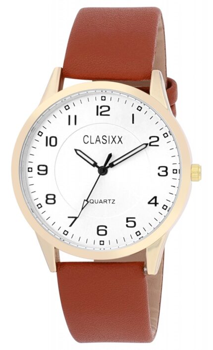 Clasixx Herrenuhr, Lederimitat, Ø 40 mm