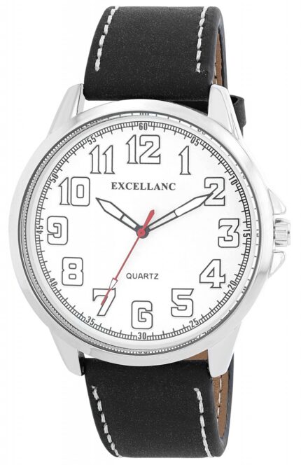 Excellanc Herrenuhr mit Armband aus Lederimitat, Ø 45 mm