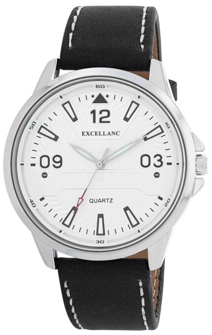 Excellanc Herrenuhr Lederimitat, Ø 46 mm,