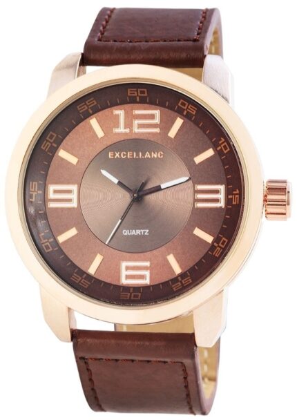 Excellanc Herrenuhr mit Lederimitationsarmband